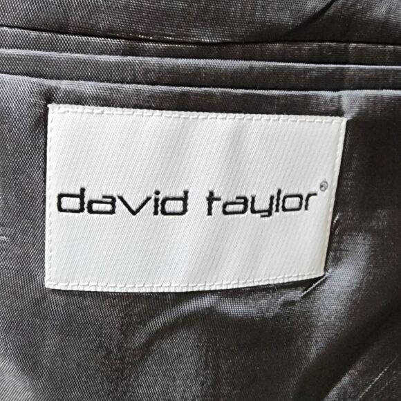 David Taylor Blazer Mens 44S Black Wool Blend Gold 2 Button Lined Vented Classic - Picture 5 of 12